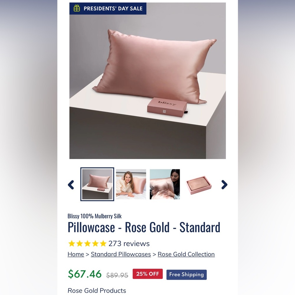 Blissy Silk Pillowcase Standard